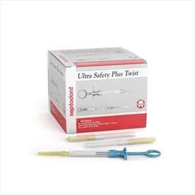 Septodont Ultra Safety Plus Twist 30g Short x 100 +1 sterilisable (blue) handle