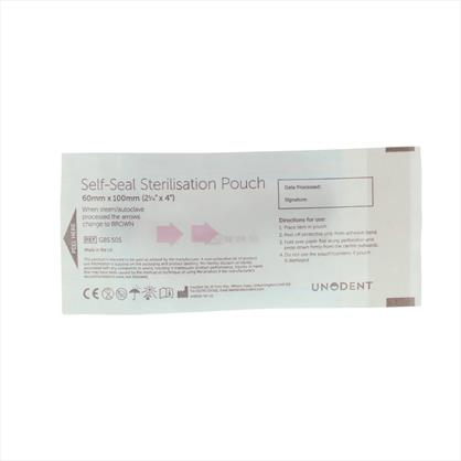 Self Seal Sterilisation Pouches - 60mm x100mm x200