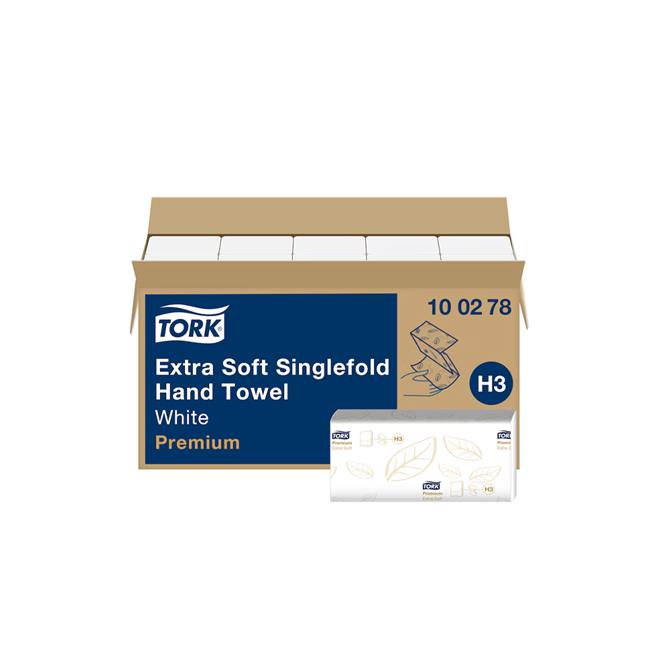 Tork Extra Soft Single Fold Hand Towels - 2 Ply x 3000