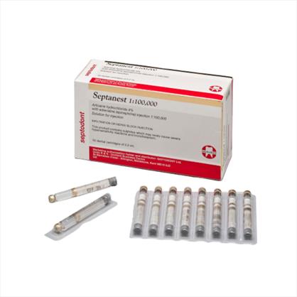 Septanest 1:100,000 (4% articaine with epinephrine injection solution) 2.2ml x 50