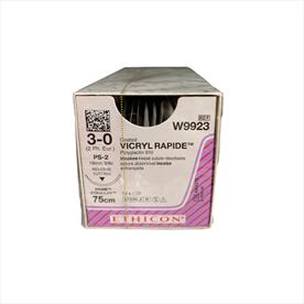 Ethicon Rapide Braided, Undyed Absorbable Suture Length 75cm, Gauge: 3/0