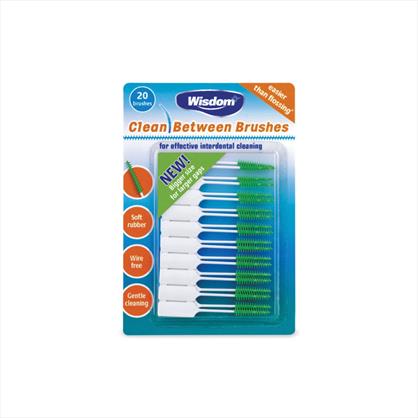 Wisdom Clean Between Brushes Medium - Green x 12 packs of 20 