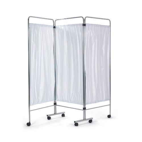 ME3250 AW Select 3 Part Chrome Privacy Screen with Curtains 2100 - 700x400x1800mm
