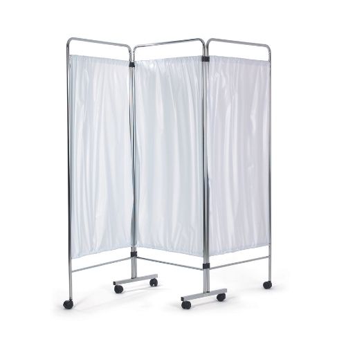 ME3251 AW Select 4 Part Chrome Privacy Screen with Curtains 2100 - 700x400x1800mm