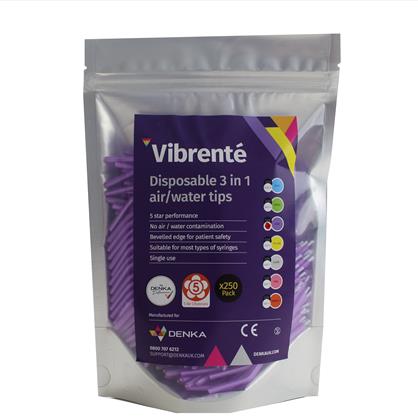Premium Disposable 3-in-1 Air/Water Tips - Lilac x 250