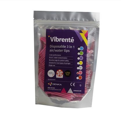 Premium Disposable 3-in-1 Air/Water Tips - Pink x 250
