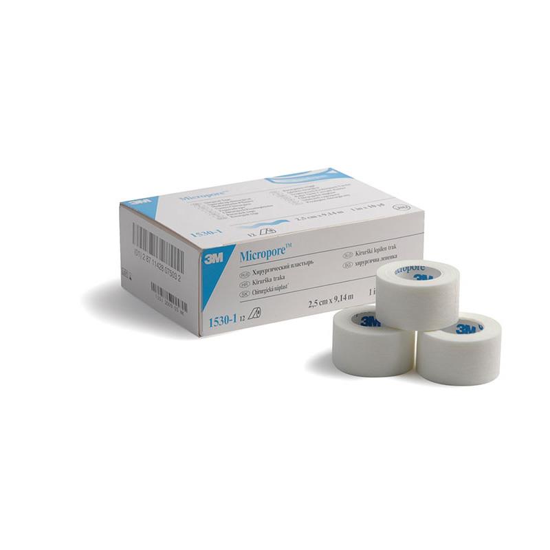 Micropore Tape - 2.5cm x12 Rolls