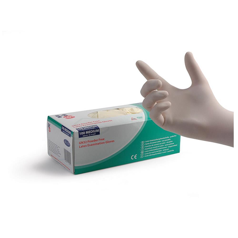 Latex Examination Gloves - Premium Handsafe Powder Free - Small x 100
