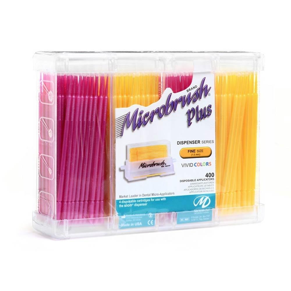 RMH3 Dental Microbrush Applicators – Fine Tips, Yellow/Mauve – 400 Per Box