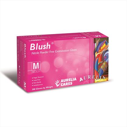 Blush Pink Nitrile Powder Free Gloves - X Small x 200