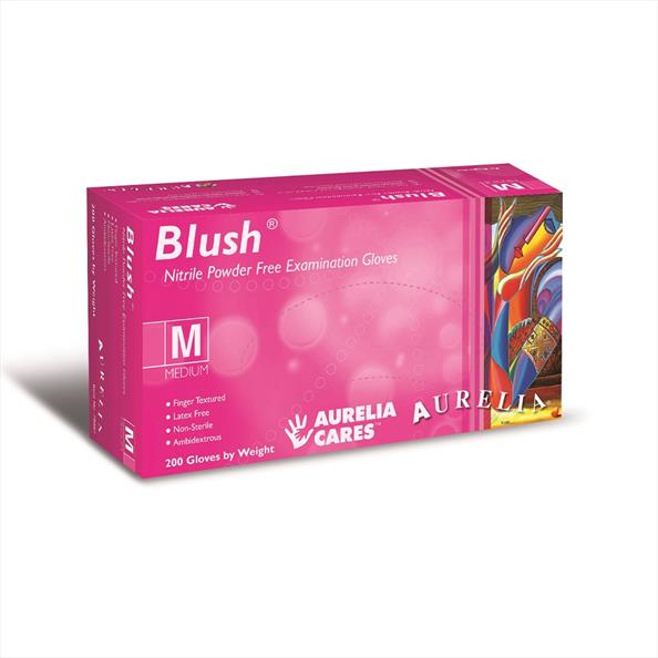 Blush Pink Nitrile Powder Free Gloves - Small x 200